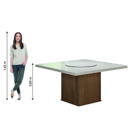 Imagem de Mesa Amsterdã com Tampo Giratório Dobuê Cedro / Off White 1,36m