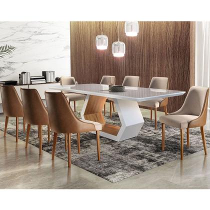 Imagem de Mesa Ane 220cm Madeira e Vidro Mobillare