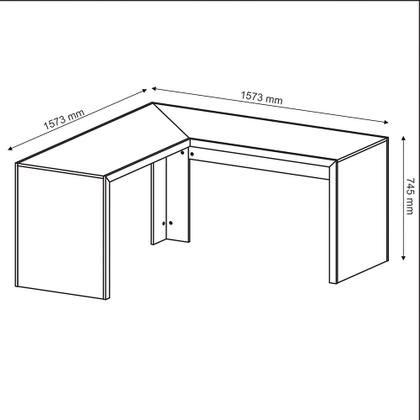 Imagem de Mesa Angular para Escritório Home Office ME4116 MDP Branco G69 - Gran Belo