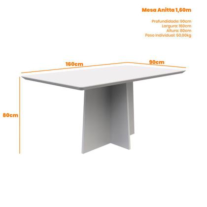 Imagem de Mesa Anitta 160 6 cadeiras Ana Imbuia/Preto Vl. Linho