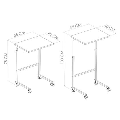 Imagem de Mesa Apoio Com Rodinhas Ajustável Mel/preto Notebook Cama