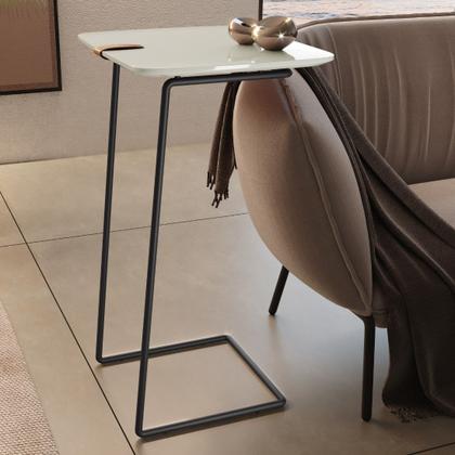 Imagem de Mesa Apoio Lateral para Sofá Atenas Pé Preto