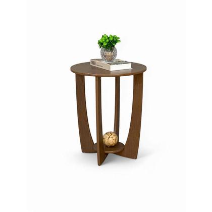 Imagem de Mesa Apoio Lateral Sala Estar Decorativa Redonda Sofá Canto