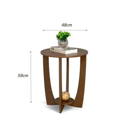 Imagem de Mesa Apoio Lateral Sala Estar Decorativa Redonda Sofá Canto