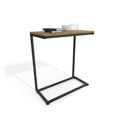 Imagem de Mesa Apoio Lateral Sofá Vintage Aço e Madeira