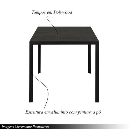 Imagem de Mesa Área Externa de Alumínio Leblon Tampo em Polywood Preta G56 - Gran Belo