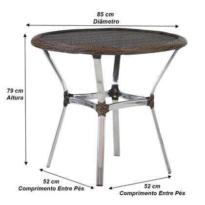 Imagem de Mesa Ascoli em Alumínio com o Tampo Tramado para Cozinha, Edícula Trama Original