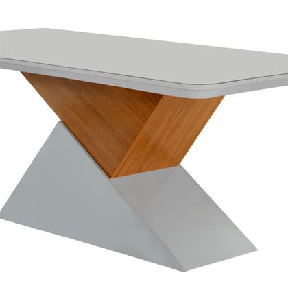 Imagem de Mesa Aster 180cm Com Tampo Em MDF e Vidro Canto Copo