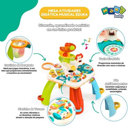 Imagem de Mesa Atividades Infantil Didática Musical Eduka - Maxi Baby