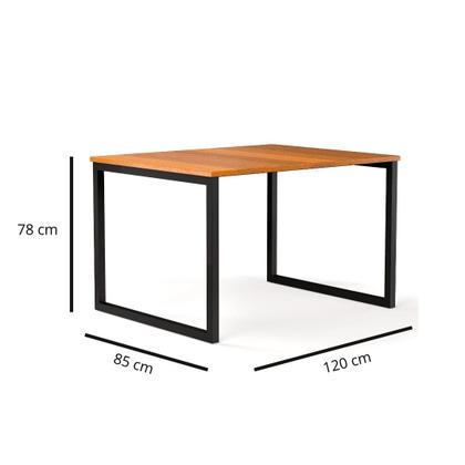 Imagem de Mesa Austria 120x85 Retangular Em Madeira De Eucalipto Com Pés de Ferro