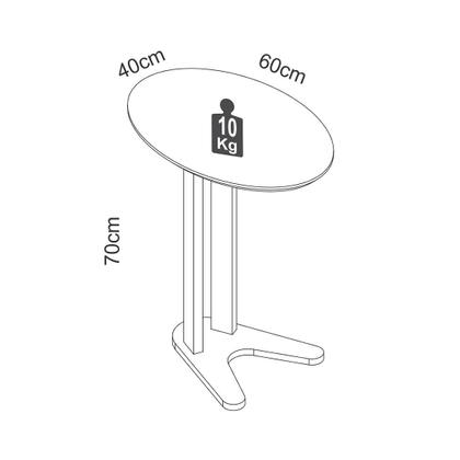 Imagem de Mesa Auxiliar para Sofá 60cm Dalla Costa 100% MDF