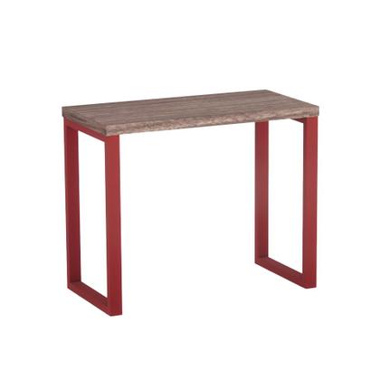 Imagem de Mesa Auxiliar Tubolar PE 40 Pandin 90 x 45 Cm Walnut e Vermelho