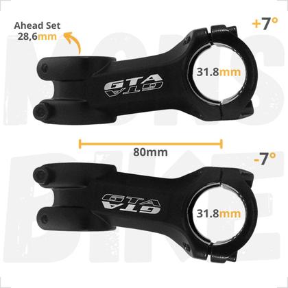 Mesa Avanço Para Bike 80mm X 31.8mm Suporte Guidão Mtb 7 - GTA