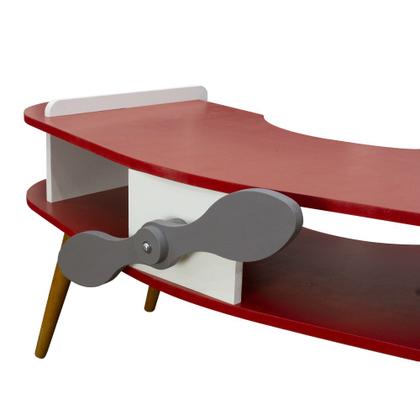 Imagem de Mesa Avião Vermelho com Hélice e Pés Palito Design Criativo Mesa Desenho Quarto Menina Menino Infantil Mobília Decor