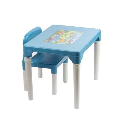 Imagem de Mesa Azul De Dinossauro C/1 Cadeira Para Meninos Desmontável