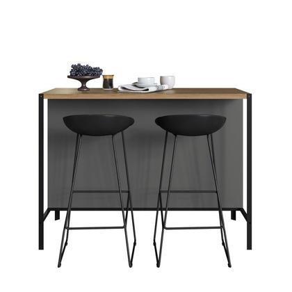 Imagem de Mesa Bancada Gourmet Estilo Industrial 127cm P1034 Placa e Ponto Mel/Grafite