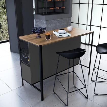 Imagem de Mesa Bancada Gourmet Estilo Industrial 127cm P1034 Placa e Ponto Mel/Grafite