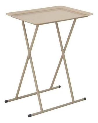 Imagem de Mesa Bandeja Dobravel Taupe Pratico E Compacto