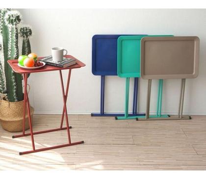 Imagem de Mesa Bandeja Dobravel Taupe Pratico E Compacto