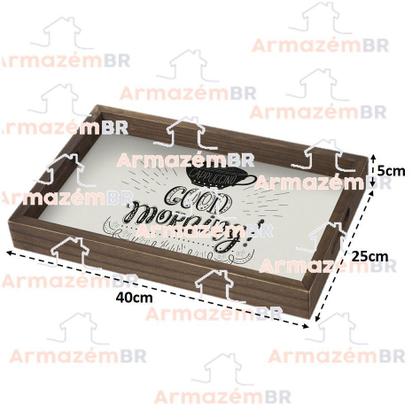 Imagem de Mesa Bandeja Servir Café Da Manhã Na Cama Madeira Pinus Decorada Estampada - 1123e Stolf