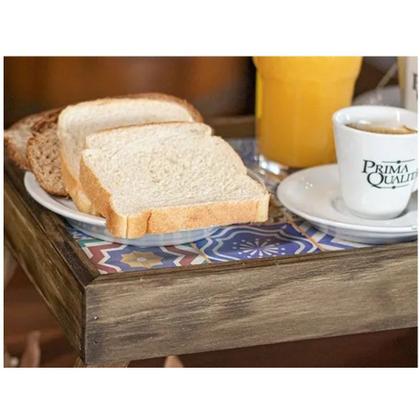 Imagem de Mesa Bandeja Servir Café Da Manhã Na Cama Madeira Pinus Decorada Estampada - 1123e Stolf