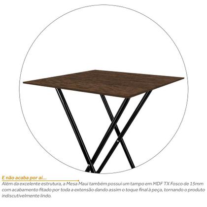 Imagem de Mesa Bistrô Alta Dobrável Maui para Cozinha Bar com Tampo MDF - Preto e Villandry