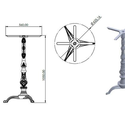 Imagem de Mesa Bistrô Alta Veroninha em Alumínio Fundido Marrom 105cm