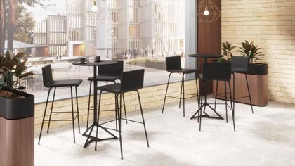 Imagem de Mesa Bistrô Base Piramidal DOT D600 Plaxmetal Preta