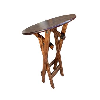 Imagem de Mesa Bistrô Dobrável de Madeira Redonda Imbuia - Tarimatã