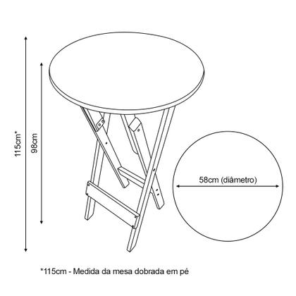 Imagem de Mesa Bistrô Dobrável de Madeira Redonda Imbuia - Tarimatã