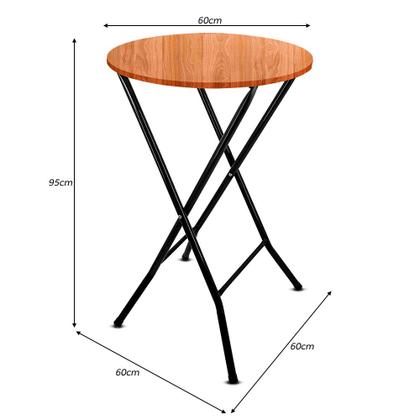 Imagem de Mesa Bistrô Dobrável Miami Em Aço Tampo Redondo Para Bar Cozinha preto/jade