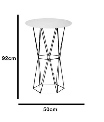 Imagem de Mesa Bistrô Flork Industrial Redondo Ferro Branco Tampo 100% MDF Verde - Ahazzo Móveis