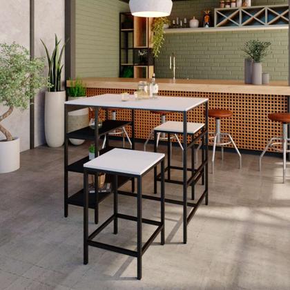 Mesa Bistrô Wooden Branca e Preta - Mobly Imagem de Mesa Bistrô Wooden Branca e Preta