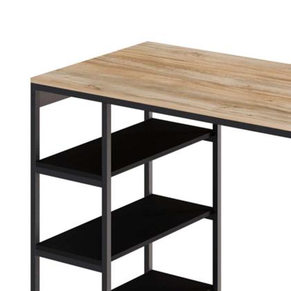 Mesa Bistrô Wooden Carvalho e Preta - Mobly Imagem de Mesa Bistrô Wooden Carvalho e Preta