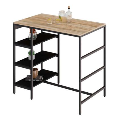 Mesa Bistrô Wooden Carvalho e Preta - Mobly Imagem de Mesa Bistrô Wooden Carvalho e Preta
