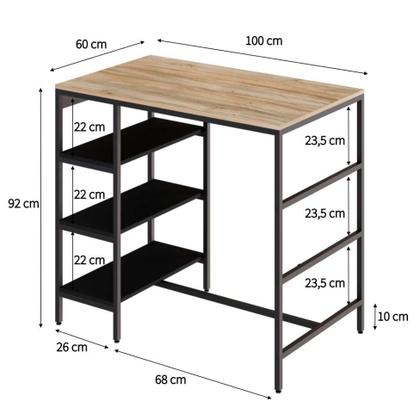Mesa Bistrô Wooden Carvalho e Preta - Mobly Imagem de Mesa Bistrô Wooden Carvalho e Preta