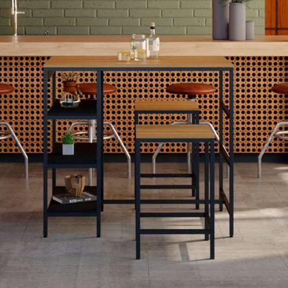 Mesa Bistrô Wooden Mel e Preta - Mobly Imagem de Mesa Bistrô Wooden Mel e Preta