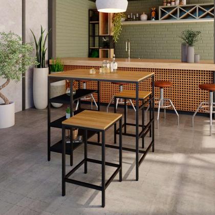 Mesa Bistrô Wooden Mel e Preta - Mobly Imagem de Mesa Bistrô Wooden Mel e Preta