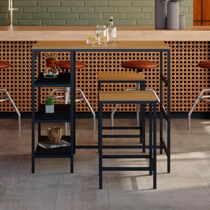 Imagem de Mesa Bistrô Wooden Mel e Preta