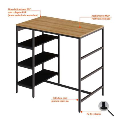 Mesa Bistrô Wooden Mel e Preta - Mobly Imagem de Mesa Bistrô Wooden Mel e Preta