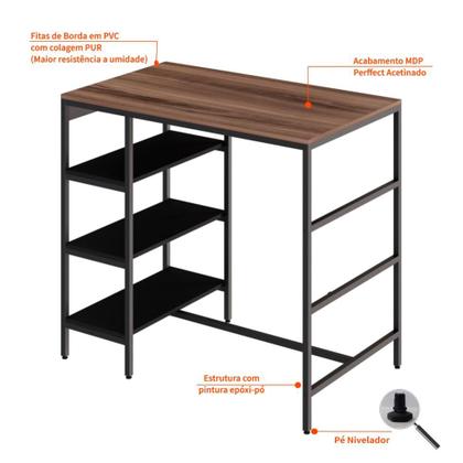 Imagem de Mesa Bistrô Wooden Nogal e Preta