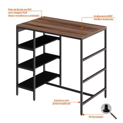 Mesa Bistrô Wooden Nogal e Preta - Mobly Imagem de Mesa Bistrô Wooden Nogal e Preta