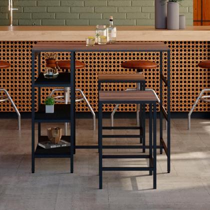 Imagem de Mesa Bistrô Wooden Nogal e Preta