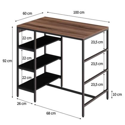 Mesa Bistrô Wooden Nogal e Preta - Mobly Imagem de Mesa Bistrô Wooden Nogal e Preta