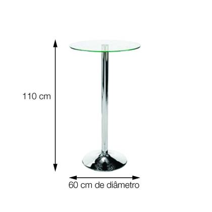 Imagem de Mesa Boxbit Apollo Bistrô Base Cromada Tampo de Vidro