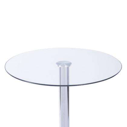 Imagem de Mesa Boxbit Apollo Bistrô Base Cromada Tampo de Vidro