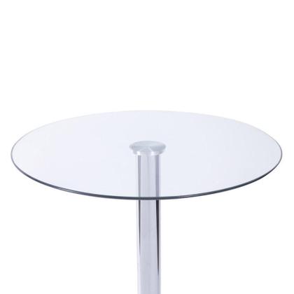 Imagem de Mesa Boxbit Apollo Bistrô Base Cromada Tampo De Vidro