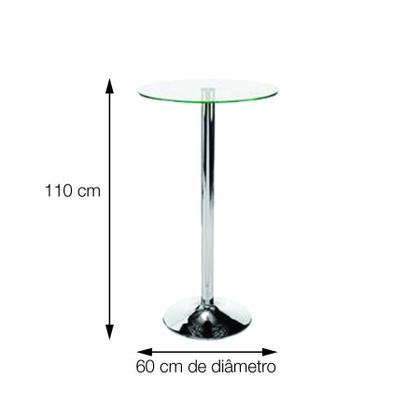Imagem de Mesa Boxbit Apollo Bistrô Base Cromada Tampo De Vidro