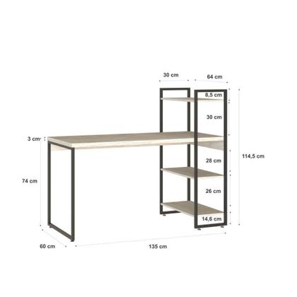 Imagem de Mesa C-estante Alta 135x64x115cm C-03 Prateleiras Snow - Snow -