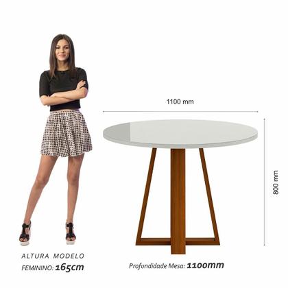 Imagem de Mesa C/vidro Redonda 4 Cadeiras Manchester Cin/off/cinz - M. Arapongas